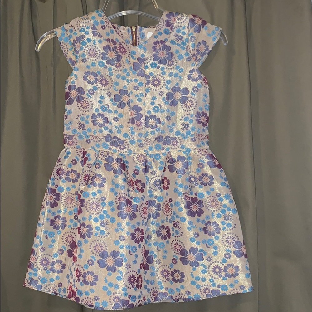 Girls gold floral dress